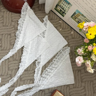 Mix & Match Pattern Lace Punching Headscarf Layered Wrap Skirt Scarf