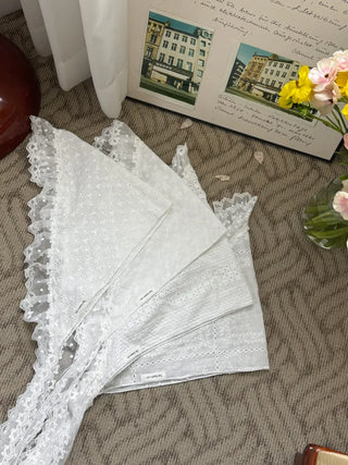 Mix & Match Pattern Lace Punching Headscarf Layered Wrap Skirt Scarf