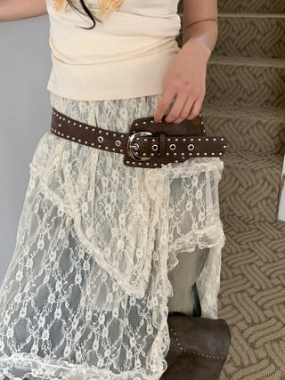 Big Douche Studded Wide Leather Belt