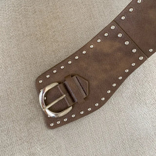 Big Douche Studded Wide Leather Belt