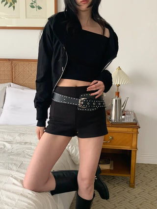 Big Douche Studded Wide Leather Belt