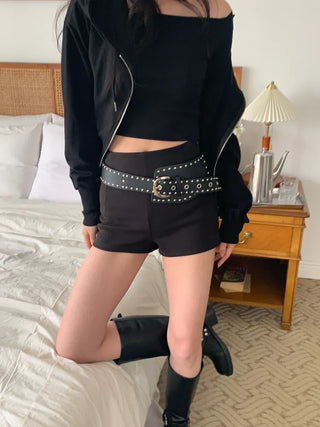 Big Douche Studded Wide Leather Belt