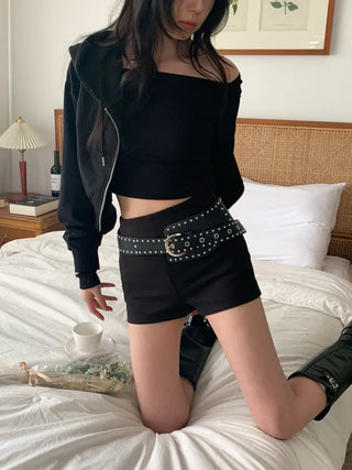 Big Douche Studded Wide Leather Belt