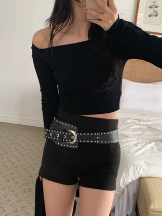 Big Douche Studded Wide Leather Belt