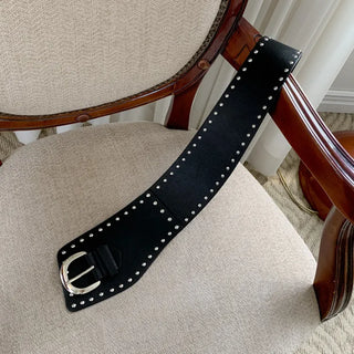 Big Douche Studded Wide Leather Belt