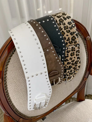 Big Douche Studded Wide Leather Belt