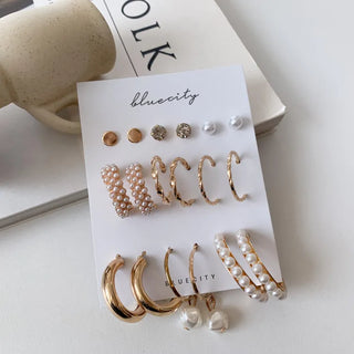 Pearl Selling Stud Ring Earring Set