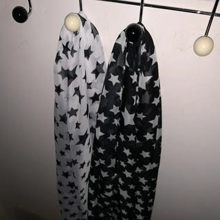 Star Rain Pattern Translucent Chiffon Long Muffler Scarf