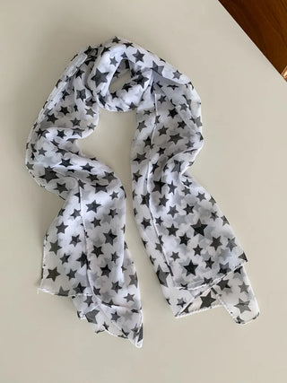 Star Rain Pattern Translucent Chiffon Long Muffler Scarf