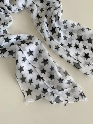 Star Rain Pattern Translucent Chiffon Long Muffler Scarf