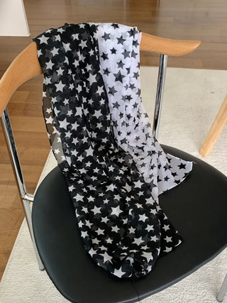 Star Rain Pattern Translucent Chiffon Long Muffler Scarf