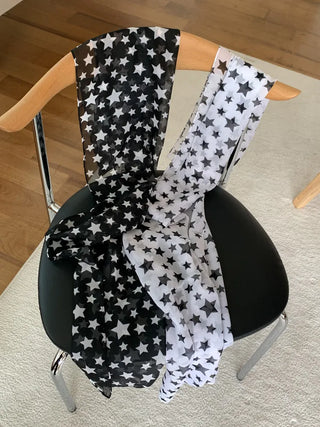 Star Rain Pattern Translucent Chiffon Long Muffler Scarf