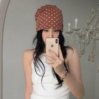 Dual Dot Twist Beanie Hat