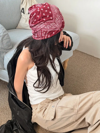 Disstored Paisley Twist Pattern Beanie Hat