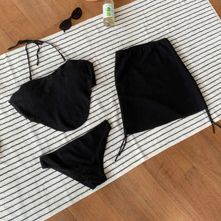 Halter Side Shirring Bikini Swimsuit