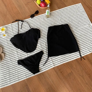 Halter Side Shirring Bikini Swimsuit
