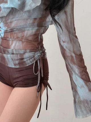 Mixed Print Cover-up Set Bikini Swimwear