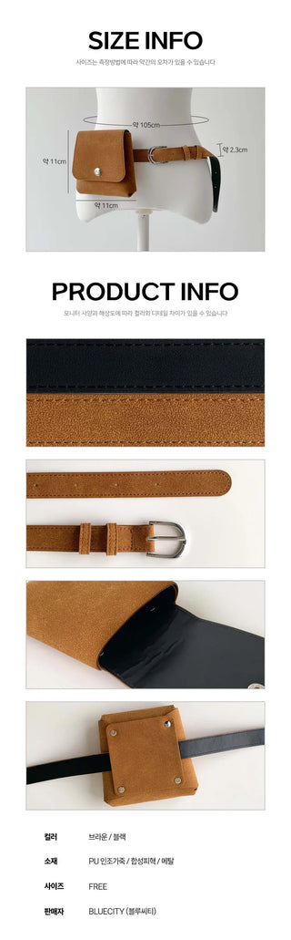 Riti Big Pocket Hip Bag Mini Bag Belt