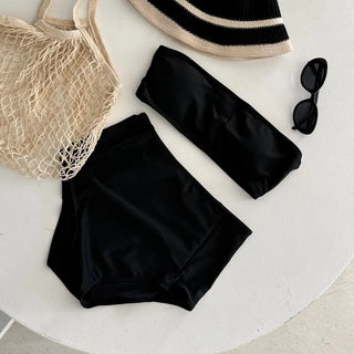 Standard Black and White Cardigan Skirt Set Bikini Swimwear