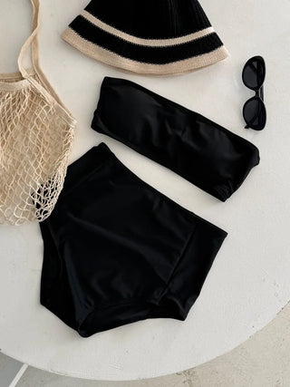 Standard Black and White Cardigan Skirt Set Bikini Swimwear