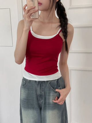 Double-Layer Shirred Cup Sleeveless Bralette Built-in Cup Strap Sleeveless