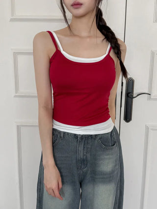 Double-Layer Shirred Cup Sleeveless Bralette Built-in Cup Strap Sleeveless