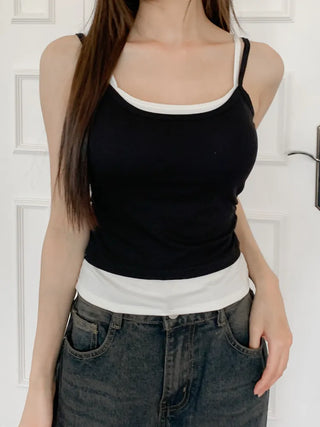 Double-Layer Shirred Cup Sleeveless Bralette Built-in Cup Strap Sleeveless