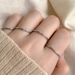 Non-tarnishing Surgical Steel Only You Couple Rings Cubic Zirconia Rings