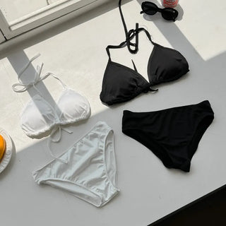 Waffle Check Cardigan Wrap Skirt Bikini Swimsuit