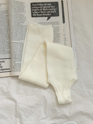 Fine Ribbed Pleated Foot Warmer Socks Long Leg Warmers