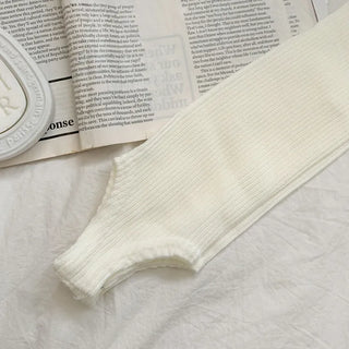 Fine Ribbed Pleated Foot Warmer Socks Long Leg Warmers
