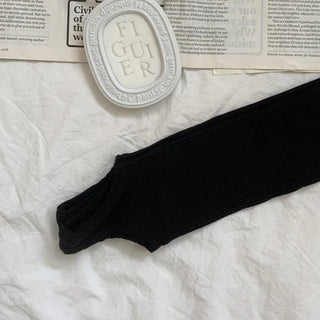 Fine Ribbed Pleated Foot Warmer Socks Long Leg Warmers
