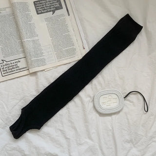 Fine Ribbed Pleated Foot Warmer Socks Long Leg Warmers