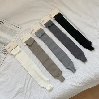 Fine Ribbed Pleated Foot Warmer Socks Long Leg Warmers