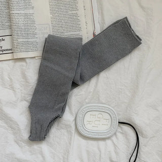 Fine Ribbed Pleated Foot Warmer Socks Long Leg Warmers