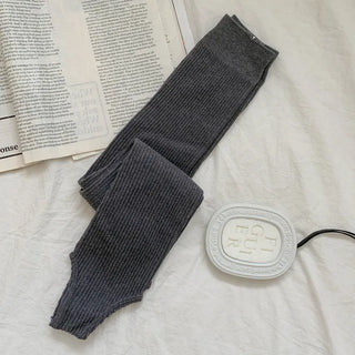 Fine Ribbed Pleated Foot Warmer Socks Long Leg Warmers
