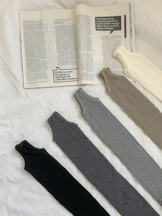 Fine Ribbed Pleated Foot Warmer Socks Long Leg Warmers