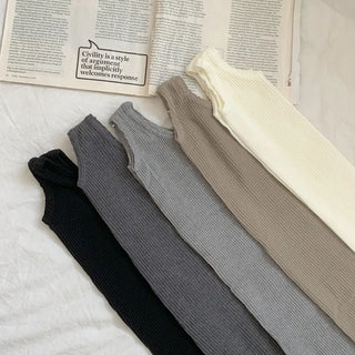 Fine Ribbed Pleated Foot Warmer Socks Long Leg Warmers