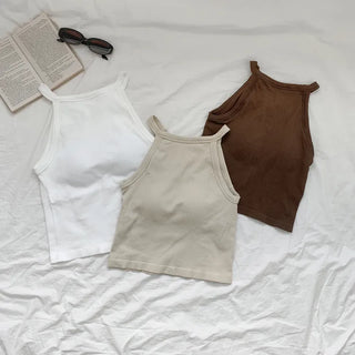 Sling Halterneck Ribbed Cupid Bralette Sleeveless