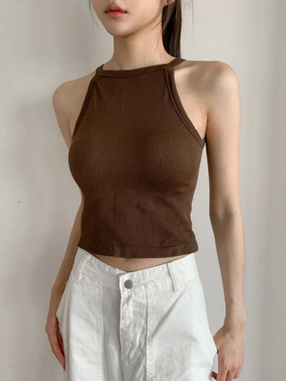 Sling Halterneck Ribbed Cupid Bralette Sleeveless