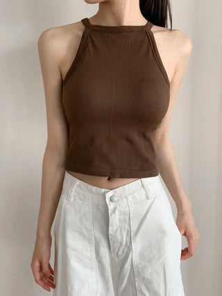 Sling Halterneck Ribbed Cupid Bralette Sleeveless