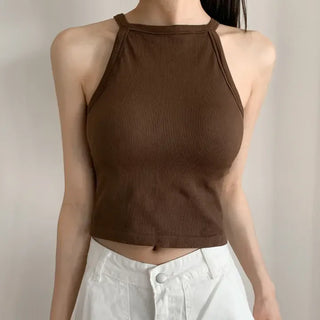 Sling Halterneck Ribbed Cupid Bralette Sleeveless