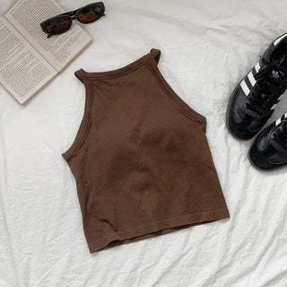 Sling Halterneck Ribbed Cupid Bralette Sleeveless