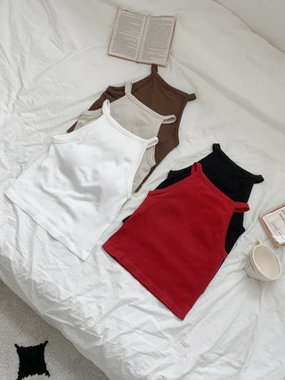 Sling Halterneck Ribbed Cupid Bralette Sleeveless