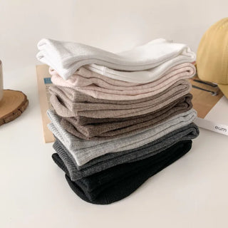 Sturdy Leggings Socks Plain Ribbed Ankle Socks Long Socks