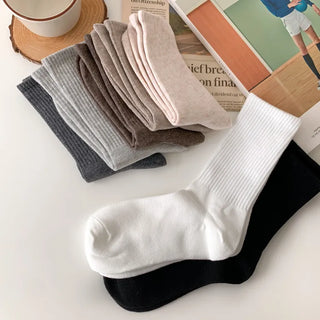 Sturdy Leggings Socks Plain Ribbed Ankle Socks Long Socks