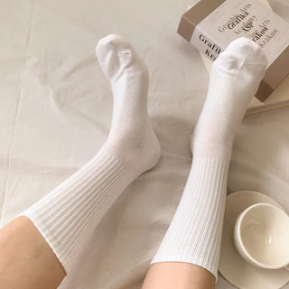 Sturdy Leggings Socks Plain Ribbed Ankle Socks Long Socks