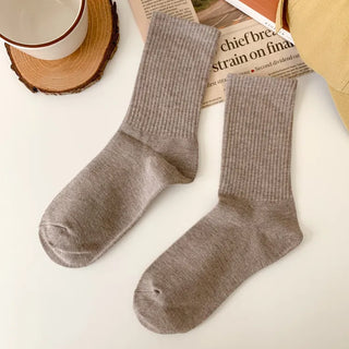 Sturdy Leggings Socks Plain Ribbed Ankle Socks Long Socks