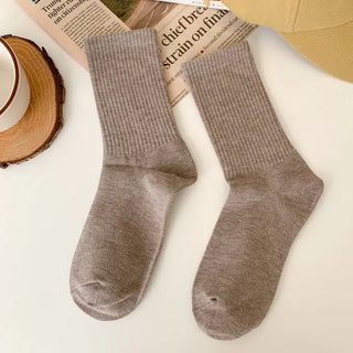 Sturdy Leggings Socks Plain Ribbed Ankle Socks Long Socks
