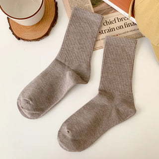 Sturdy Leggings Socks Plain Ribbed Ankle Socks Long Socks